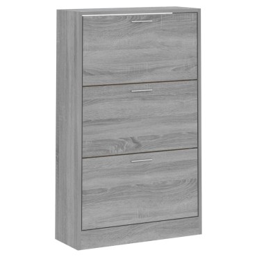 vidaXL Παπουτσοθήκη Γκρι Sonoma 63x24x103cm από Επεξεργασμένο Ξύλο
