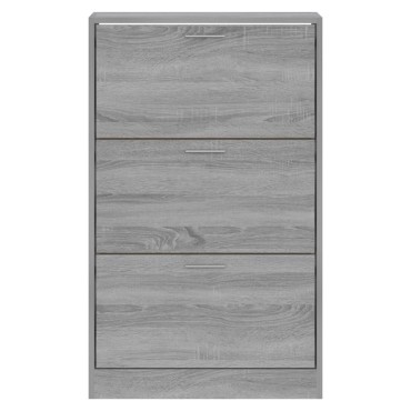 vidaXL Παπουτσοθήκη Γκρι Sonoma 63x24x103cm από Επεξεργασμένο Ξύλο