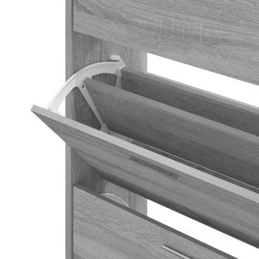vidaXL Παπουτσοθήκη Γκρι Sonoma 63x24x103cm από Επεξεργασμένο Ξύλο