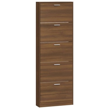 vidaXL Παπουτσοθήκη Καφέ Δρυς 59x17x169cm από Επεξεργασμένο Ξύλο