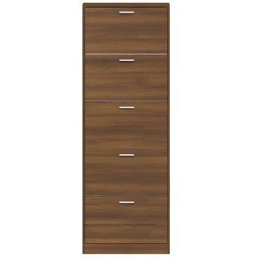 vidaXL Παπουτσοθήκη Καφέ Δρυς 59x17x169cm από Επεξεργασμένο Ξύλο