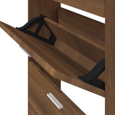 vidaXL Παπουτσοθήκη Καφέ Δρυς 59x17x169cm από Επεξεργασμένο Ξύλο