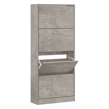 vidaXL Παπουτσοθήκη Γκρι Σκυροδέματος 63x24x147cm Επεξεργασμένο Ξύλο