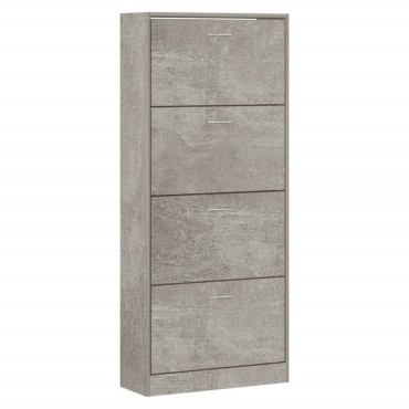 vidaXL Παπουτσοθήκη Γκρι Σκυροδέματος 63x24x147cm Επεξεργασμένο Ξύλο