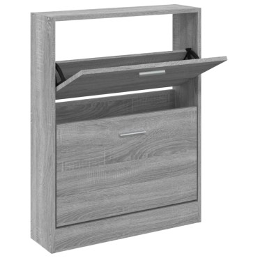 vidaXL Παπουτσοθήκη Γκρι Sonoma 59x17x81cm από Επεξεργασμένο Ξύλο