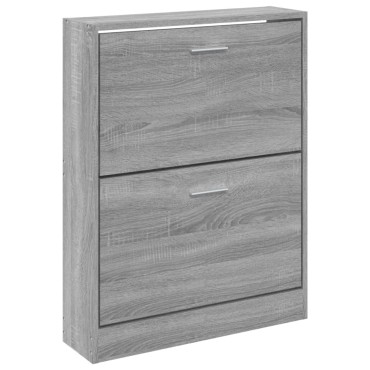 vidaXL Παπουτσοθήκη Γκρι Sonoma 59x17x81cm από Επεξεργασμένο Ξύλο