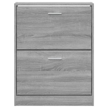 vidaXL Παπουτσοθήκη Γκρι Sonoma 59x17x81cm από Επεξεργασμένο Ξύλο