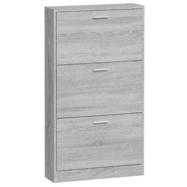 vidaXL Παπουτσοθήκη Γκρι Sonoma 59x17x108cm από Επεξεργασμένο Ξύλο