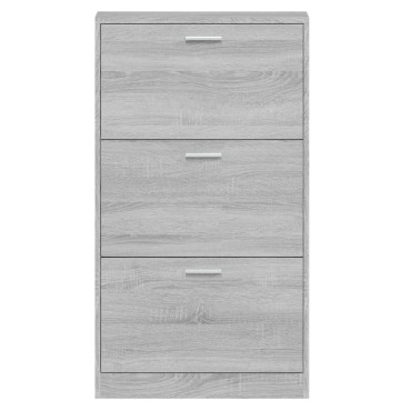 vidaXL Παπουτσοθήκη Γκρι Sonoma 59x17x108cm από Επεξεργασμένο Ξύλο