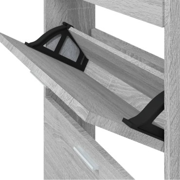 vidaXL Παπουτσοθήκη Γκρι Sonoma 59x17x108cm από Επεξεργασμένο Ξύλο