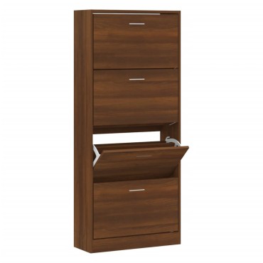 vidaXL Παπουτσοθήκη Καφέ Δρυς 63x24x147cm από Επεξεργασμένο Ξύλο