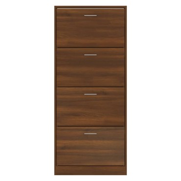 vidaXL Παπουτσοθήκη Καφέ Δρυς 63x24x147cm από Επεξεργασμένο Ξύλο