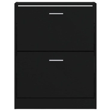 vidaXL Παπουτσοθήκη Μαύρη 59x17x81cm από Επεξεργασμένο Ξύλο