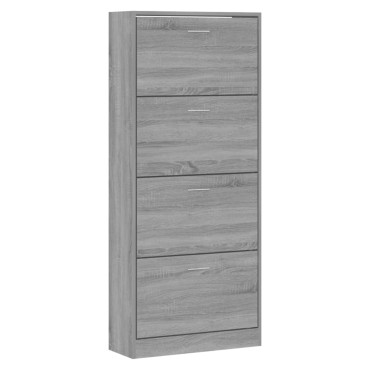 vidaXL Παπουτσοθήκη Γκρι Sonoma 63x24x147cm από Επεξεργασμένο Ξύλο
