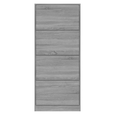 vidaXL Παπουτσοθήκη Γκρι Sonoma 63x24x147cm από Επεξεργασμένο Ξύλο