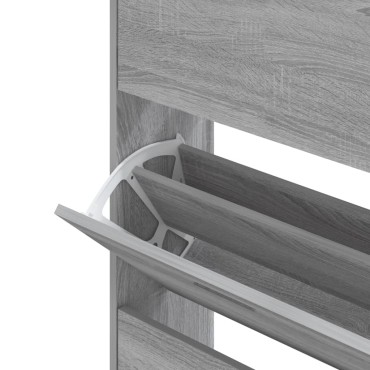 vidaXL Παπουτσοθήκη Γκρι Sonoma 63x24x147cm από Επεξεργασμένο Ξύλο