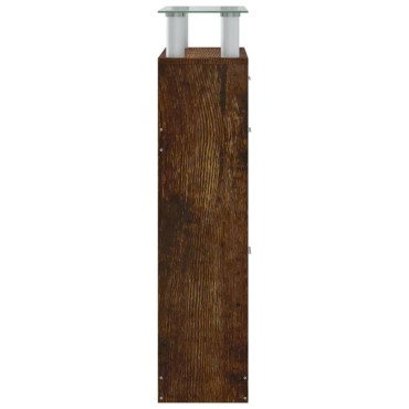 vidaXL Παπουτσοθήκη Καπνιστή Δρυς 63x24x104cm από Επεξεργασμένο Ξύλο