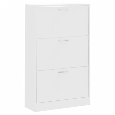 vidaXL Παπουτσοθήκη Λευκή 63x24x103cm από Επεξεργασμένο Ξύλο