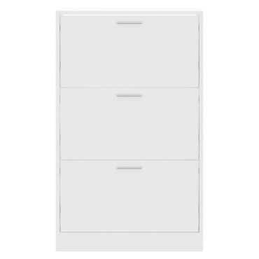 vidaXL Παπουτσοθήκη Λευκή 63x24x103cm από Επεξεργασμένο Ξύλο