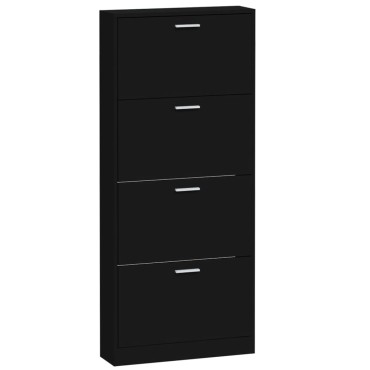 vidaXL Παπουτσοθήκη Μαύρη 59x17x150cm από Επεξεργασμένο Ξύλο
