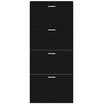 vidaXL Παπουτσοθήκη Μαύρη 59x17x150cm από Επεξεργασμένο Ξύλο