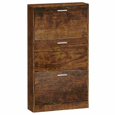 vidaXL Παπουτσοθήκη Καπνιστή Δρυς 59x17x108cm από Επεξεργασμένο Ξύλο