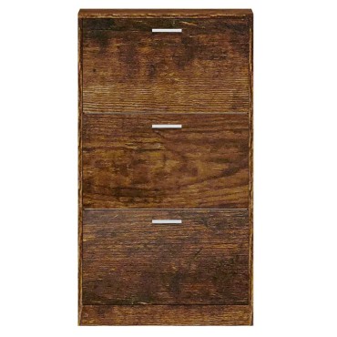 vidaXL Παπουτσοθήκη Καπνιστή Δρυς 59x17x108cm από Επεξεργασμένο Ξύλο