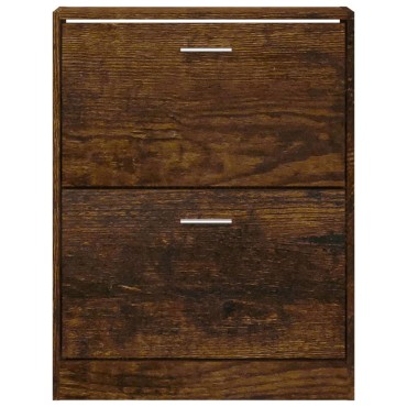vidaXL Παπουτσοθήκη Καπνιστή Δρυς 59x17x81cm από Επεξεργασμένο Ξύλο