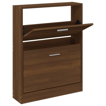 vidaXL Παπουτσοθήκη Καφέ Δρυς 59x17x81cm από Επεξεργασμένο Ξύλο