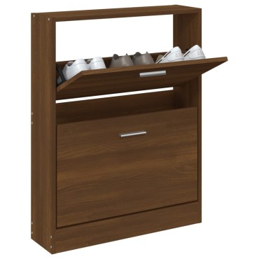 vidaXL Παπουτσοθήκη Καφέ Δρυς 59x17x81cm από Επεξεργασμένο Ξύλο