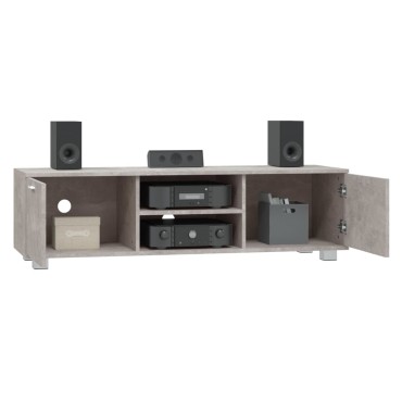 vidaXL Έπιπλο Τηλεόρασης Γκρι Σκυροδέματος 140x40,5x35cm Επεξ. Ξύλο