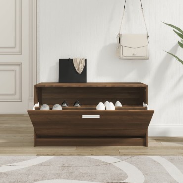 vidaXL Παπουτσοθήκη Καφέ Δρυς 80x24x45cm από Επεξεργασμένο Ξύλο