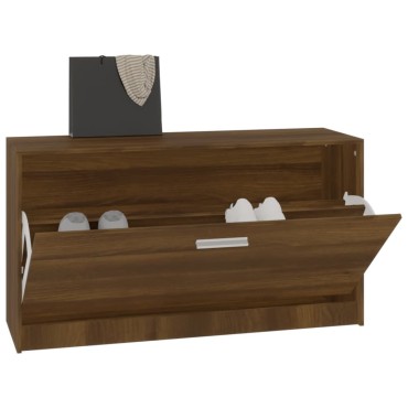 vidaXL Παπουτσοθήκη Καφέ Δρυς 80x24x45cm από Επεξεργασμένο Ξύλο