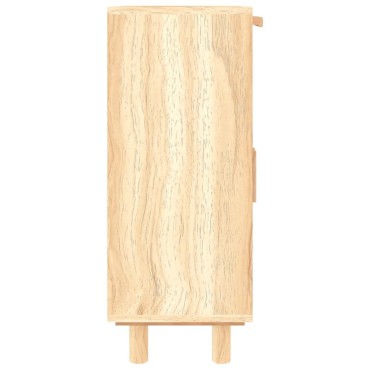 vidaXL Συρταριέρα Καφέ 60x30x75cm Μασίφ Πεύκο & Φυσικό Ρατάν 1 τεμ.