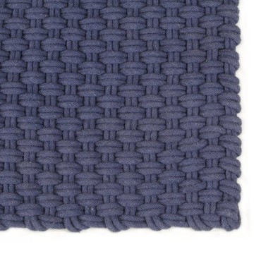 vidaXL Χαλί Ορθογώνιο Ναυτικό Μπλε 120x180cm Βαμβάκι