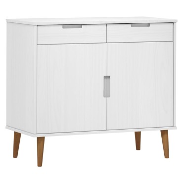 vidaXL Ντουλάπι MOLDE Λευκό 90x40x80cm από Μασίφ Ξύλο Πεύκου 1 τεμ.
