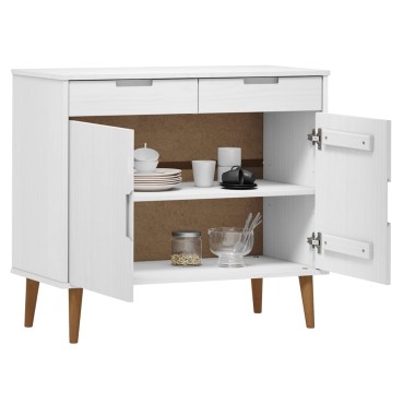 vidaXL Ντουλάπι MOLDE Λευκό 90x40x80cm από Μασίφ Ξύλο Πεύκου 1 τεμ.