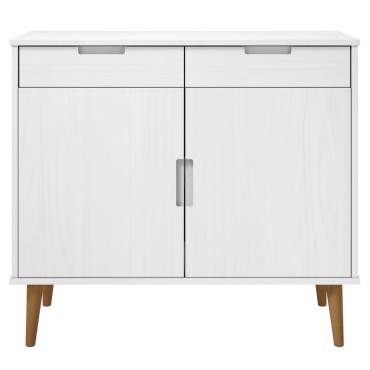 vidaXL Ντουλάπι MOLDE Λευκό 90x40x80cm από Μασίφ Ξύλο Πεύκου 1 τεμ.