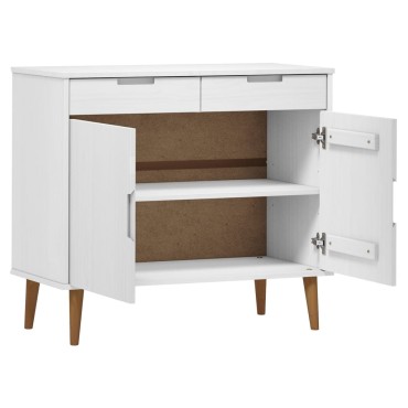 vidaXL Ντουλάπι MOLDE Λευκό 90x40x80cm από Μασίφ Ξύλο Πεύκου 1 τεμ.