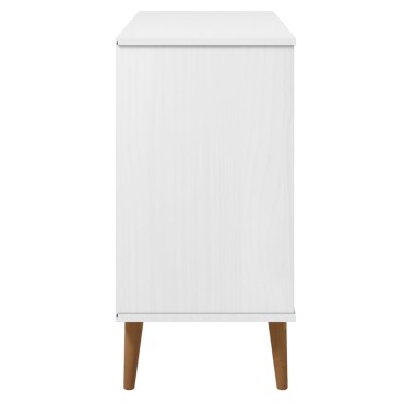 vidaXL Ντουλάπι MOLDE Λευκό 90x40x80cm από Μασίφ Ξύλο Πεύκου 1 τεμ.