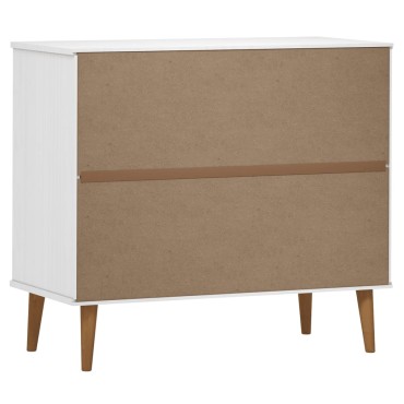 vidaXL Ντουλάπι MOLDE Λευκό 90x40x80cm από Μασίφ Ξύλο Πεύκου 1 τεμ.