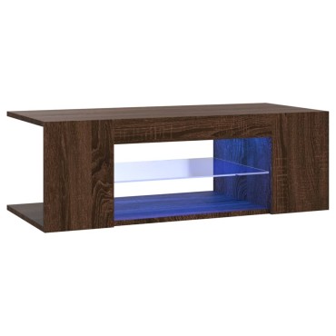 vidaXL Έπιπλο Τηλεόρασης με LED Καφέ Δρυς 90x39x30cm