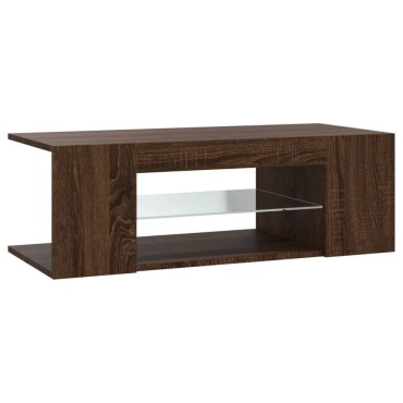 vidaXL Έπιπλο Τηλεόρασης με LED Καφέ Δρυς 90x39x30cm