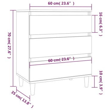vidaXL Ντουλάπι Γκρι Sonoma 60x35x70cm από Επεξεργασμένο Ξύλο 1 τεμ.