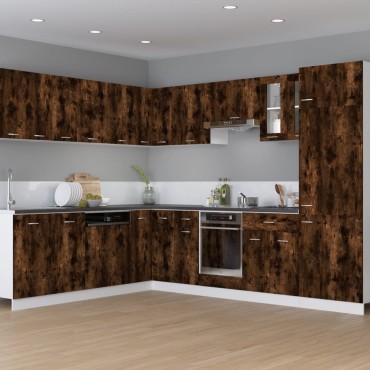 vidaXL Ντουλάπι Φούρνου Riga Καπνιστή Δρυς 60x46x81,5 εκ 1 τεμ.