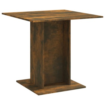 vidaXL Τραπεζαρία Καπνιστή Δρυς 80x80x75cm Επεξεργασμένο Ξύλο 1 τεμ.