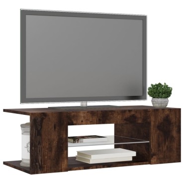 vidaXL Έπιπλο Τηλεόρασης με LED Καπνιστή Δρυς 90x39x30cm