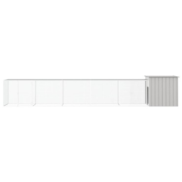 vidaXL Κοτέτσι - Κλουβί Γκρι 600x91x100 εκ. από Γαλβανισμένο Χάλυβα