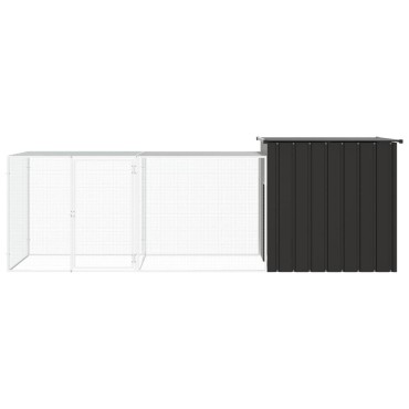 vidaXL Κοτέτσι - Κλουβί Ανθρακί 300x91x100 εκ. από Γαλβανισμένο Χάλυβα