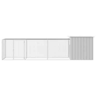 vidaXL Κοτέτσι - Κλουβί Γκρι 400x91x100 εκ. από Γαλβανισμένο Χάλυβα